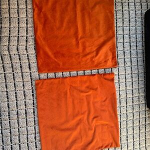Set of Two Orange velvet Pillow Covers